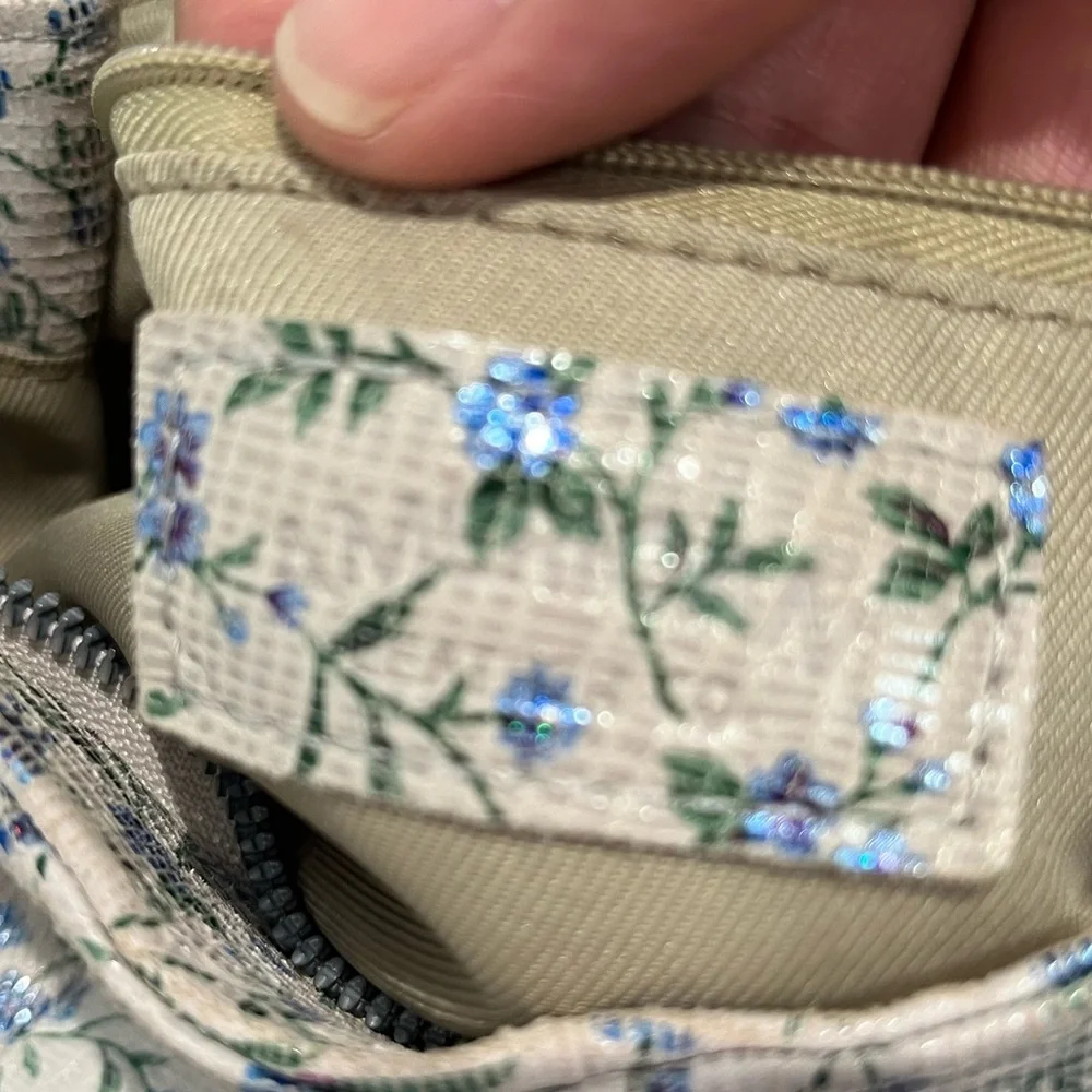 American Leather Co. White‎ Floral Leather 2-1 Backpack Bag